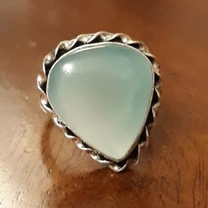 Sterling Silver teardrop gemstone ring